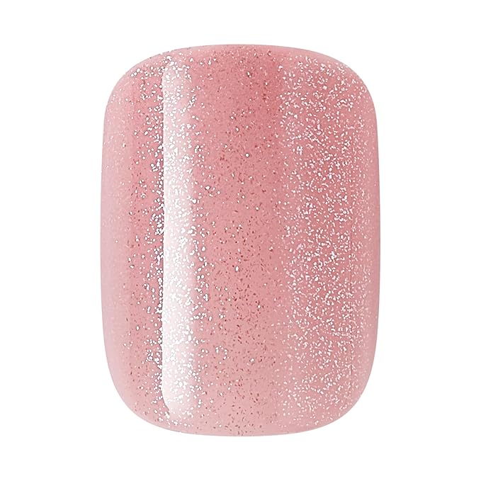 WICKED X imPRESS Design Press On Nails , The EASIEST NO GLUE Mani, Super Hold Adhesive, ‘Glinda-fied’, Pink, Short Squoval, Includes 30 Fake Nails, 1 Prep Pad, 1 Manicure Stick, 1 Mini File