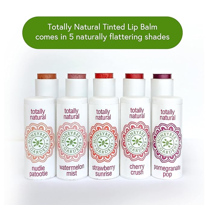 Honeybee Gardens Totally Natural Nudie Patootie Tinted Lip Balm, Nourishing Moisture With A Kiss Of Color, Vegan, Gluten-Free-VivaGrace Women