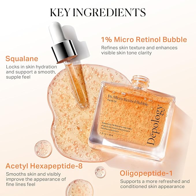 1% Retinol Face Oil with Firming, Smoothing & Glowing– Retinol Serum for Face, Lightweight Squalane Facial Oil for Fine Lines, Texture & Anti-Aging, Gentle for All Skin 1.01 fl oz-VivaGrace Women