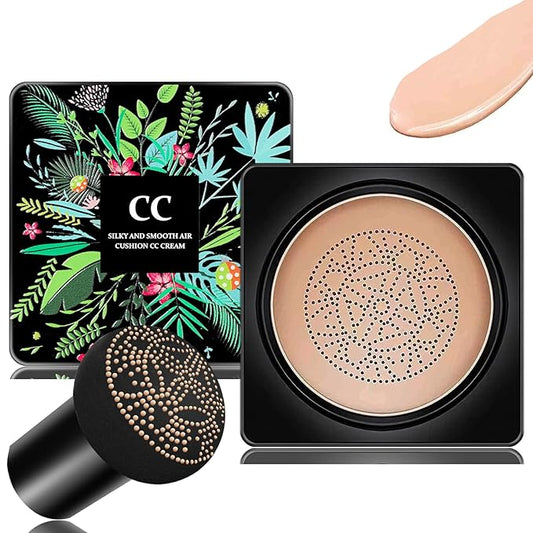 Mushroom Head Air Cushion CC Cream Foundation BB Cream Foundation Makeup Moisturizing CC Cream Liquid Foundation,Concealer Lasting Makeup Foundation Even Skin Tone Makeup Base Primer(Natural)-VivaGrace Women