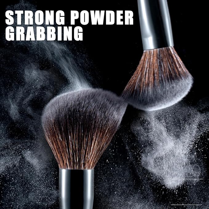 LORYP Black Makeup Brushes Set 21Pcs Powder Blush Foundation Concealer Highlighter Brush Vegan Pro Face and Eye Brush Kit-VivaGrace Women