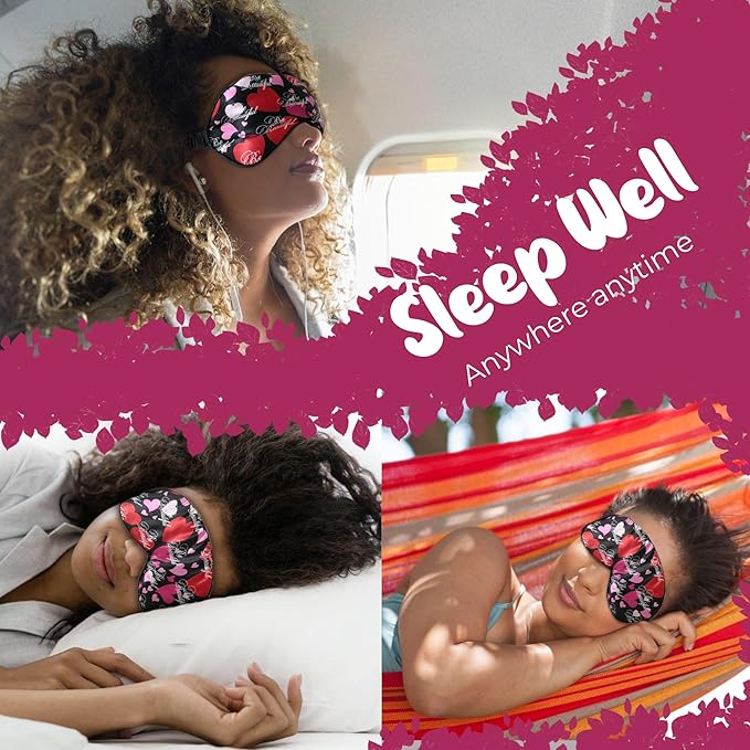 Luxury Sleep Mask – Soft, Adjustable Lightweight & Ultra Comfort-Perfect for Light Blocking Wake up Radiant-Black-VivaGrace Women