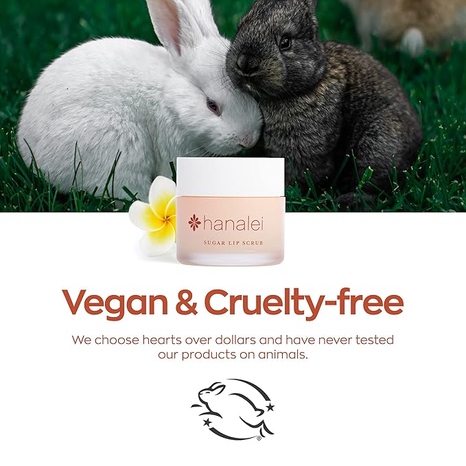 Hanalei Vegan and Cruelty-Free Sugar Lip Scrub Exfoliator | Hawaiian Cane Sugar, Kukui Oil, Shea Butter | Exfoliate, Smooth, Rejuvenate Lips | Made in USA | Lip Care (22 g)-VivaGrace Women