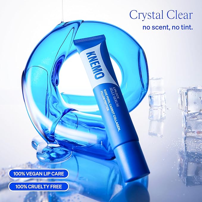 LipLock Jelly Serum for Dry Lips, Long-Lasting, Hydrating, Plumping, Glossy Mask with Rose PDRN, Carrot Collagen, Pillow Peptide, Moisturizing Tinted Lip Balm. (Crystal Clear)-VivaGrace Women