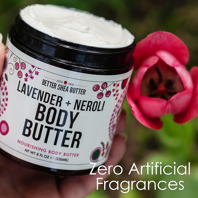 Body Butter for Women LAVENDER NEROLI | Whipped Body Moisturizer with Raw Shea Butter for Dry Skin, Paraben Free, Non-Greasy, No Synthetic Fragrances | 8 oz-VivaGrace Women