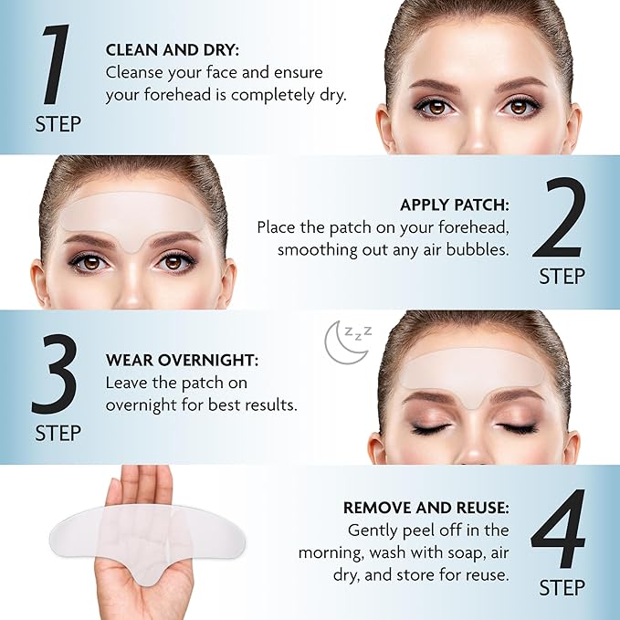 Dersie Silicone Forehead Wrinkle Patches: Reusable Anti Wrinkle Pads for Wrinkles - Overnight Use Forehead Wrinkles Treatment (3 Count (Pack of 1))-VivaGrace Women