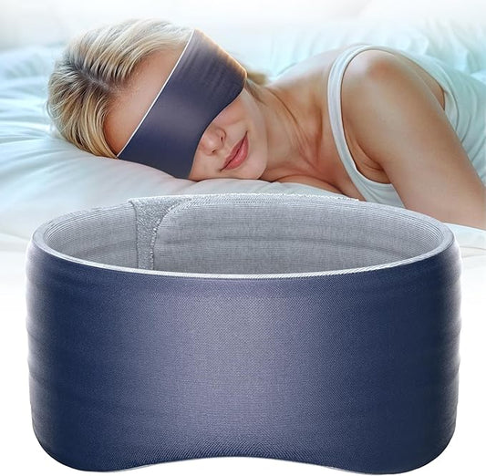 Sleep Mask, Eye Mask for Sleeping, Upgrade Ultra-Soft Blackout Eye Cover for Women Men, Wider Adjustable Strap for Side Sleeper, Travel, Nap, Yoga, Relief Eye, Navy Blue-VivaGrace Women