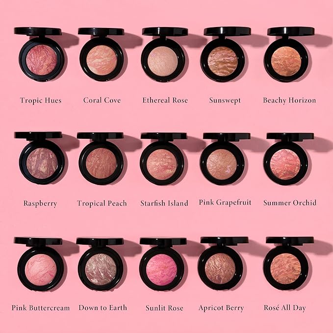LAURA GELLER NEW YORK Baked Blush-n-Brighten Marbleized Blush - Pink Grapefruit Creamy Lightweight Satin Finish-VivaGrace Women