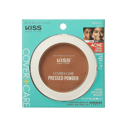 KISS Cover and Care Acne Control Pressed Powder Shine Free Face Light Weight Makeup Setting Powder - APP415 (Mocha)-VivaGrace Women