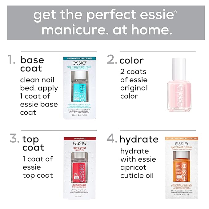 essie Nail Care, 8-Free Vegan, Gel Setter Top Coat, gel-like finish nail polish, 0.46 fl oz-VivaGrace Women
