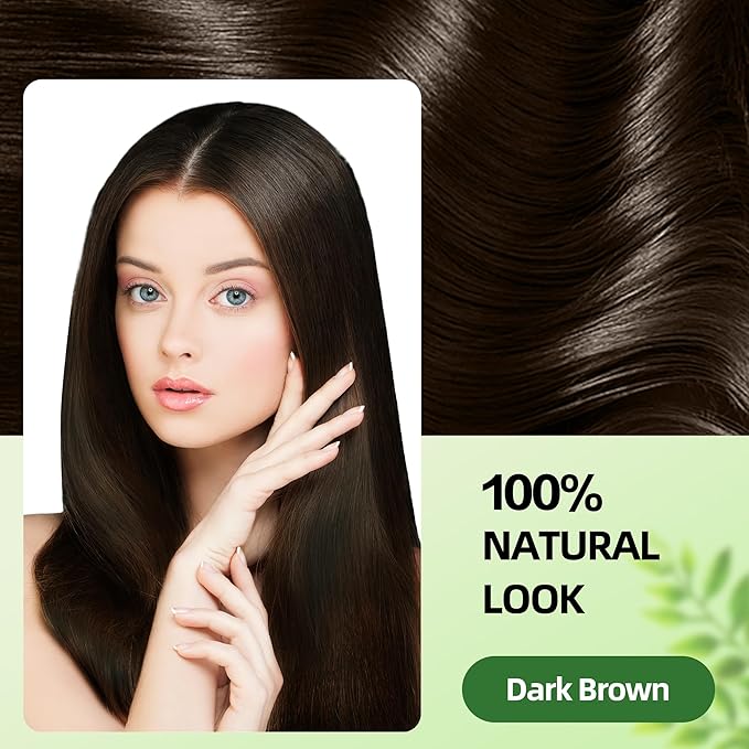 Hair Dye Shampoo 3 in 1 for Gray Hair Coverage,Argan nut Natural Shampoo Hair Dye for Women & Men/Ammonia-Free 500ml(Dark Brown)-VivaGrace Women