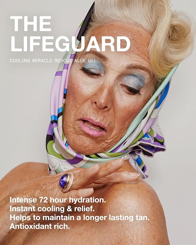 The Lifeguard Aloe Vera Sunburn Gel – After Sun Protection for Sunburn Relief with Minty Cooling – Fast-Absorbing Formula for Sun-Exposed Skin – Vegan, Non-Sticky, Hydrating Formula (5.5 Fl Oz)-VivaGrace Women