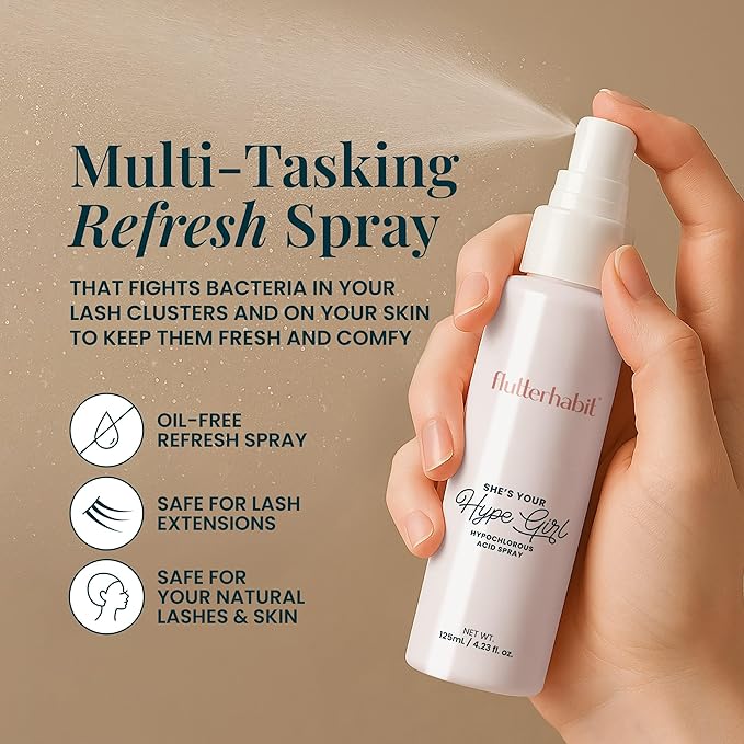 FlutterHabit Hypochlorous Acid Spray, Face Mist for Acne Prone Skin, HOCl Formula to Soothe Irritation, Refresh Complexion, Repair Damage, Balance Oil, Calm Redness, Restore Clarity (125mL)-VivaGrace Women