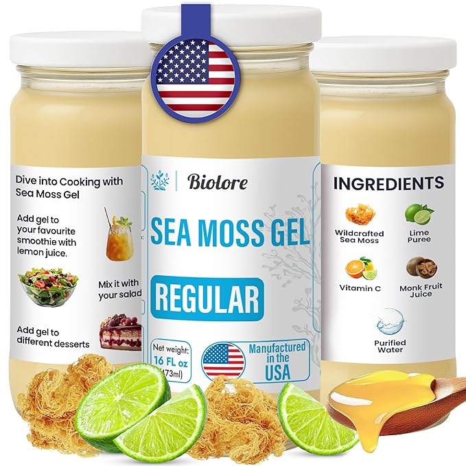 Sea Moss Gel - Lime 16oz, Wildcrafted Irish Seamoss with Essential Vitamins & Trace Minerals, Vegan Superfood Made in USA-VivaGrace Women