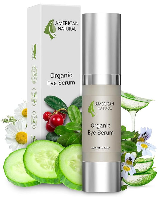 Blend Organic Eye Serum For Bags Under Eyes - Dark Eye Circle Remover with Eyebright Extract - Under Eye Serum For Dark Circles and Puffiness - Anti Aging Eye Cream For Women (0.5Oz)-VivaGrace Women