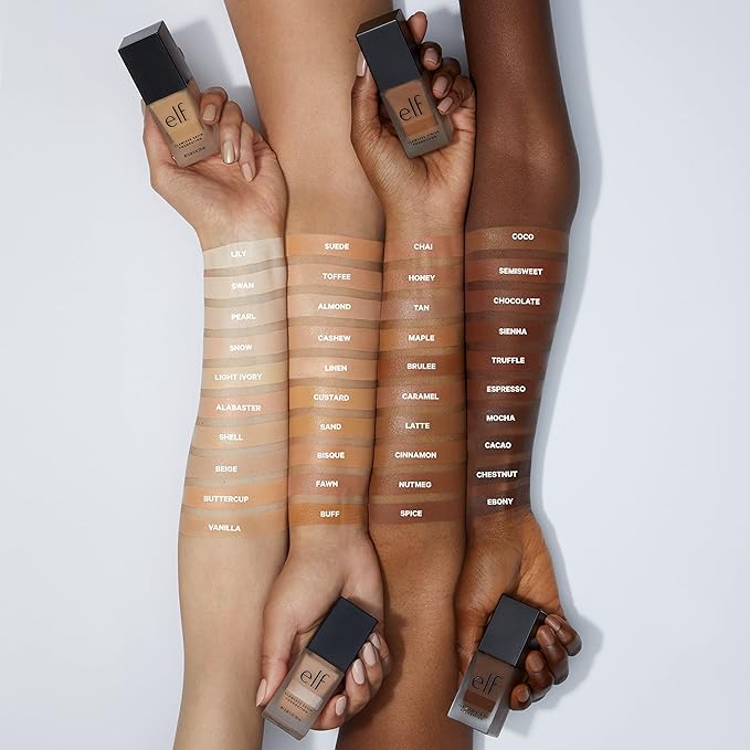 e.l.f. Flawless Finish Foundation, Lightweight & Medium Coverage, Semi-Matte Finish, Light Ivory, 0.68 Fl Oz (20mL)-VivaGrace Women