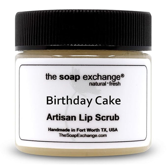 Lip Scrub - Birthday Cake Flavor - Hand Crafted 1.5 oz / 42.5 g Natural Lip Care, Artisan Lip Treatment, Exfoliate, Hydrate, & Protect. Made in the USA.-VivaGrace Women