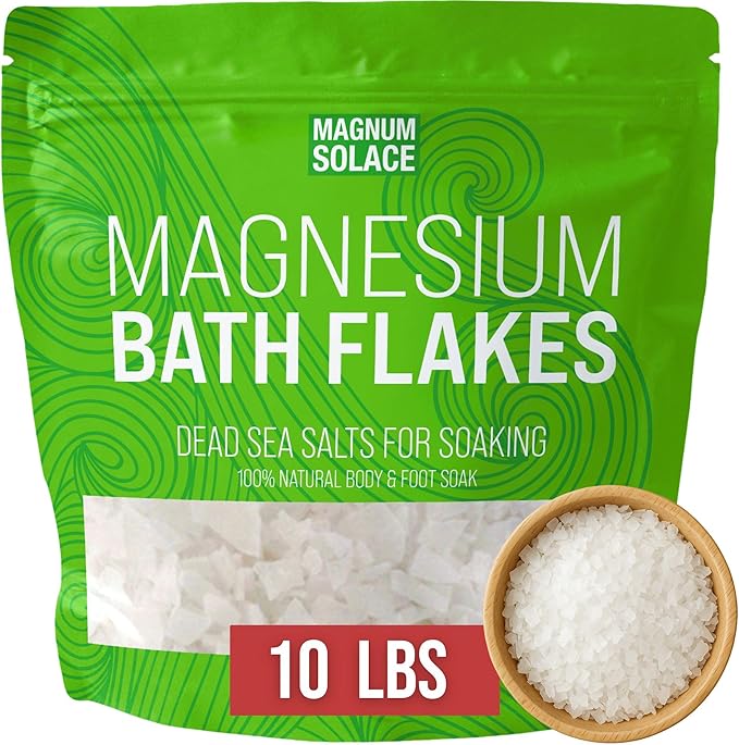 Magnesium Flakes for Bath - Magnesium Chloride Flakes - Dead Sea Salts for Soaking, 10 LBS-VivaGrace Women