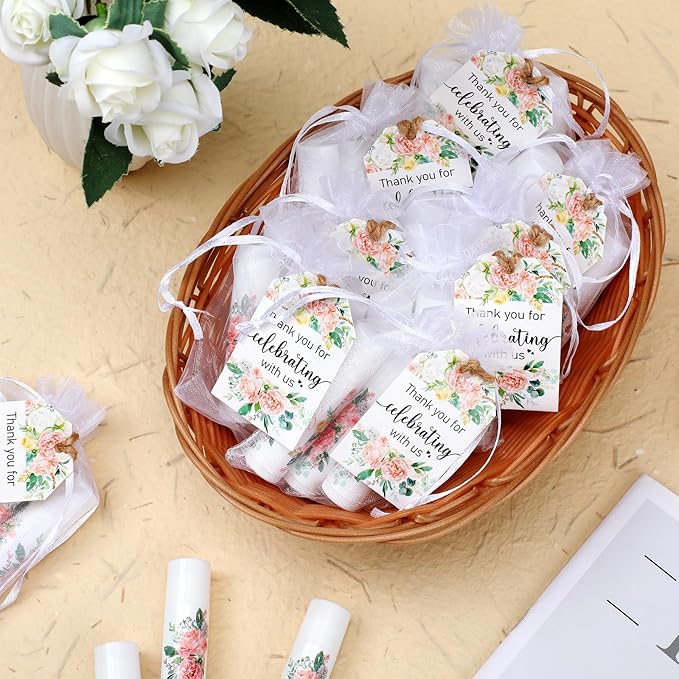 100 Pack Thank You Gifts Lip Balm Bulk Party Supplies Employee Appreciation Gifts for Guests Wedding Bridal Shower Bachelorette Gifts Baby Shower Favors for Coworkers Women Homeless Nurse-VivaGrace Women
