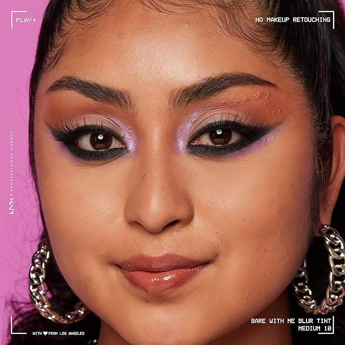 NYX PROFESSIONAL MAKEUP Bare With Me Blur Skin Tint Foundation Make Up with Matcha, Glycerin & Niacinamide - Medium-VivaGrace Women