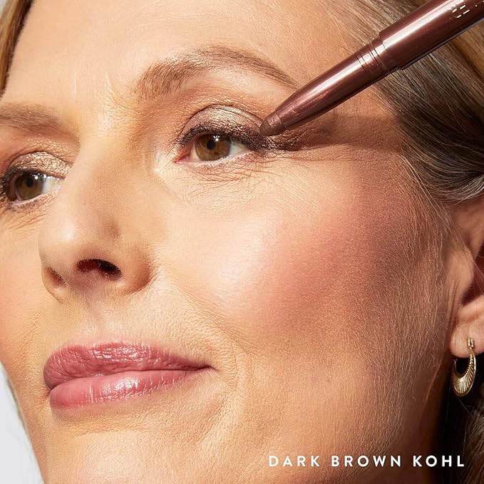 LAURA GELLER NEW YORK Kajal Longwear Kohl Eyeliner Pencil with Caffeine, Smooth & Blendable Makeup, Dark Brown-VivaGrace Women