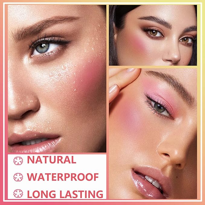 Liquid Blush,Natural Soft Cream Face Blush Matte Cheek Tint,Lightweight,Moisturizing,Waterproof,Long Lasting Face Blush Stick(5#)-VivaGrace Women