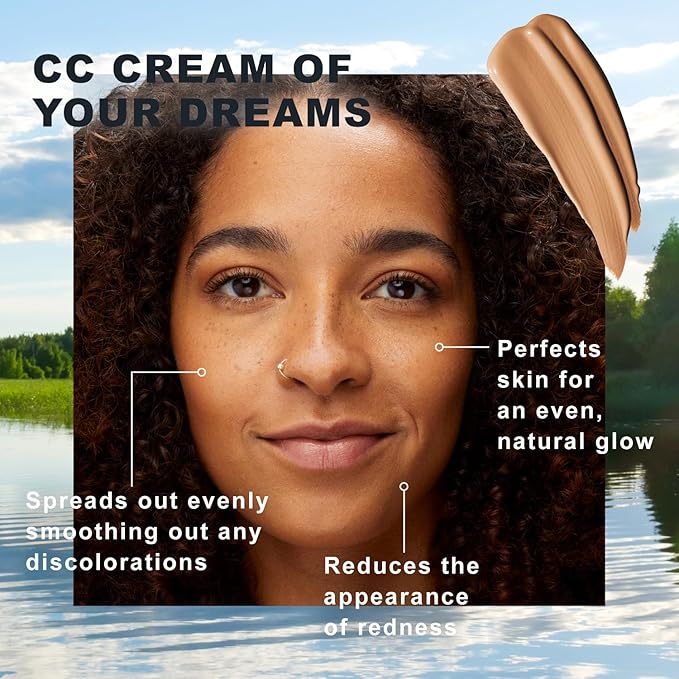 Lumene Color Correcting CC Cream - Lightweight Foundation - Medium Coverage - Redness Reducing Face Makeup for Glowing Complexion - Vegan Formula + Suitable for All Skin Types - Deep Tan (1 fl oz)-VivaGrace Women