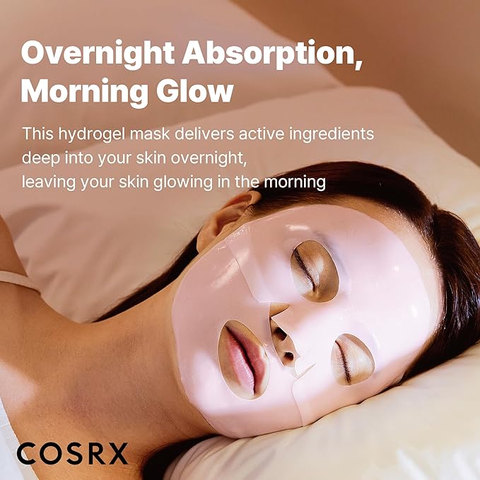 COSRX The Peptide Collagen Lifting Glow Hydrogel Face Masks Skincare 3 EA, Collagen Face Mask, Travel Essentials, Overnight Face Mask, Korean SkinCare-VivaGrace Women