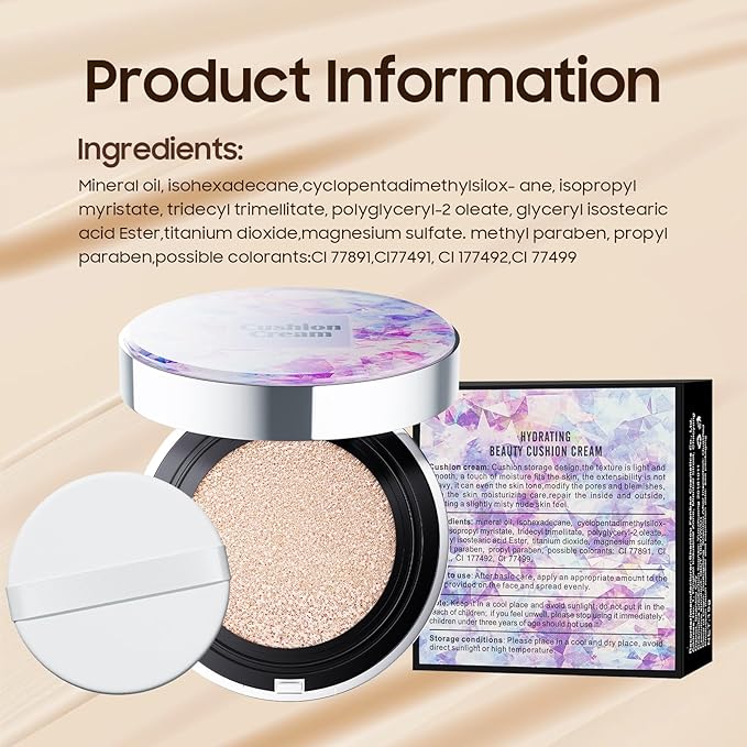 Mushroom Head Air Cushion CC Cream - BB Cream Foundation Makeup Moisturizing Concealer Long-Lasting, Cushion Foundation Full Coverage Self Adjusting (Ivory, 1 PCS)-VivaGrace Women