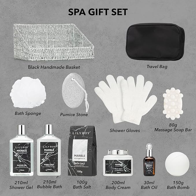 Fathers Day Gifts for Men Dad - 12-Piece Ultimate Bath & Body Gift Set for Women, Spa Gift Basket, Spa Collection with Bath Bomb | Mother's Day, Christmas, Birthday Gifts, All Occasion Holiday Present-VivaGrace Women