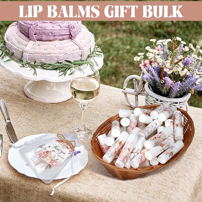 50 Set Employee Appreciation Gifts Bulk Baby Shower Favors Lip Balms Bulk Thank You Gifts Wedding Bridal Shower Bachelorette Gifts Prizes for Guests Women Teacher Coworker Nurse(BOHO)-VivaGrace Women