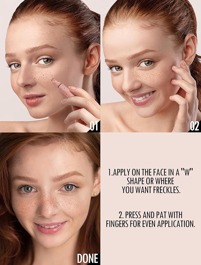 Faux Freckle Pen, Fake Freckle Stamp, Long Lasting, Waterproof, Smudge-proof, Transfer-proof, Natural Sun-kissed Makeup, Suitable for All Skin Types, Vegan & Cruelty-Free (02#Medium, 1.5g)-VivaGrace Women