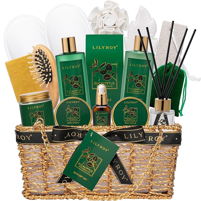 18-Piece Luxury Spa Gift Basket Set for Fathers Day Bath & Body Care Kit for Women & Men Perfect Gift for Christmas Mother's Day Birthday with Shower Gel & More Great for Holidays & Special Occasions-VivaGrace Women