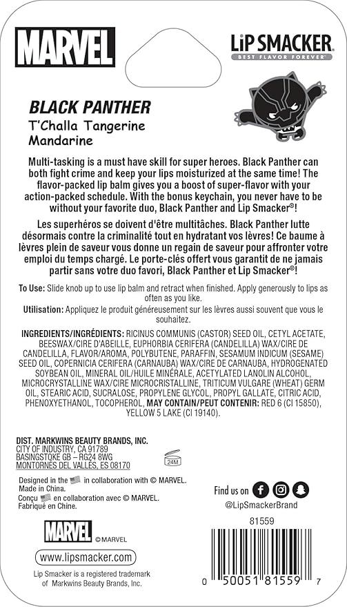 Lip Smacker Marvel, keychain, lip balm for kids - Black Panther-VivaGrace Women