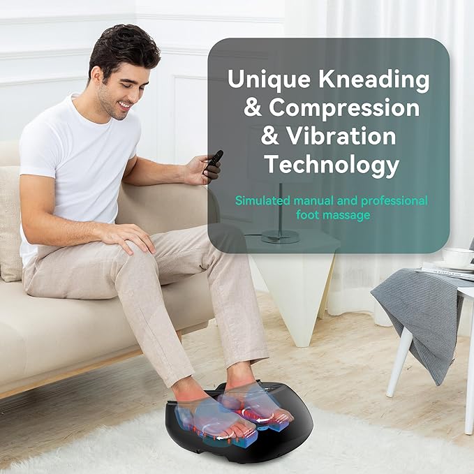 Snailax Foot Massager with Heat Compression Vibration Shiatsu Feet Massager for Plantar Fasciitis Neuropathy, Remote Control, Up to Size 13, Gifts for Dad, Mom Heated Foot Warmer-VivaGrace Women