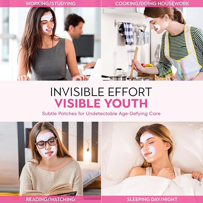 Forehead Wrinkle Patches for Anti-wrinkles: Overnight Face Wrinkles Patches to Lift Smile Lines for Women (PINK)-VivaGrace Women