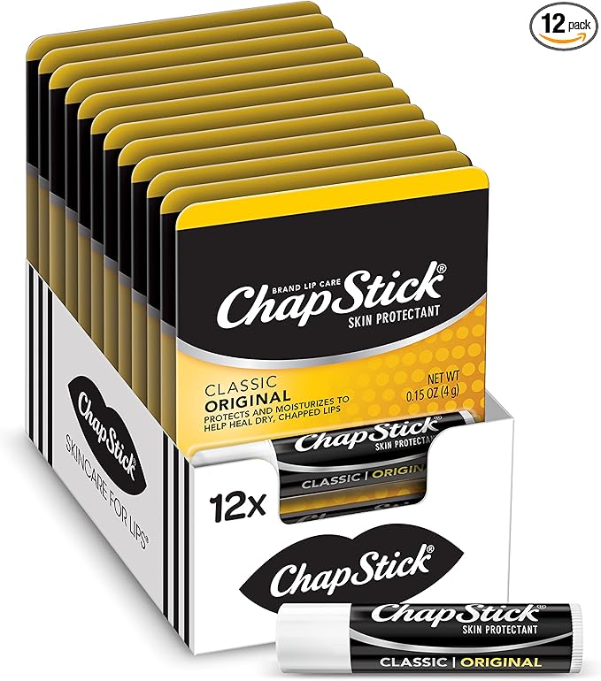 ChapStick Classic Original Lip Balm Tubes, Lip Care - 0.15 Oz (Pack of 12)-VivaGrace Women