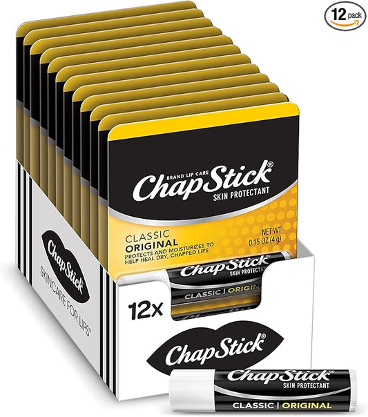 ChapStick Classic Original Lip Balm Tubes, Lip Care - 0.15 Oz (Pack of 12)-VivaGrace Women