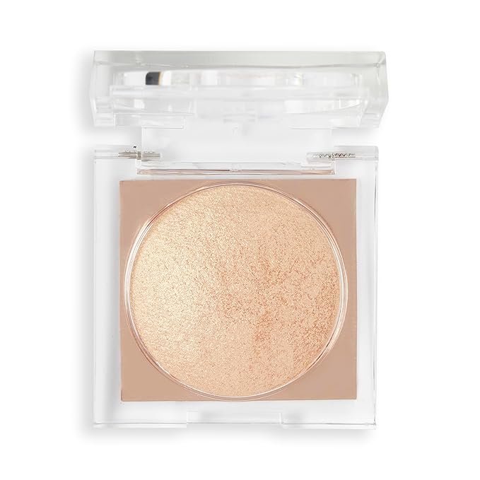 Makeup Revolution Beam Bright Highlighter, All Over Face Glow, Powder To Liquid Formula, 5 Different Shades, Bronze Baddie-VivaGrace Women