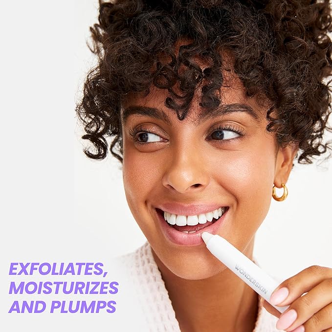 Wonderskin 3-in-1 Lip Scrub Exfoliator & Moisturizer, Lip Exfoliator Scrub, Lip Therapy, Hydrating Lip Balm for Soft, Nourished, Flake-Free Lips with One-Step Prep, 0.10oz-VivaGrace Women