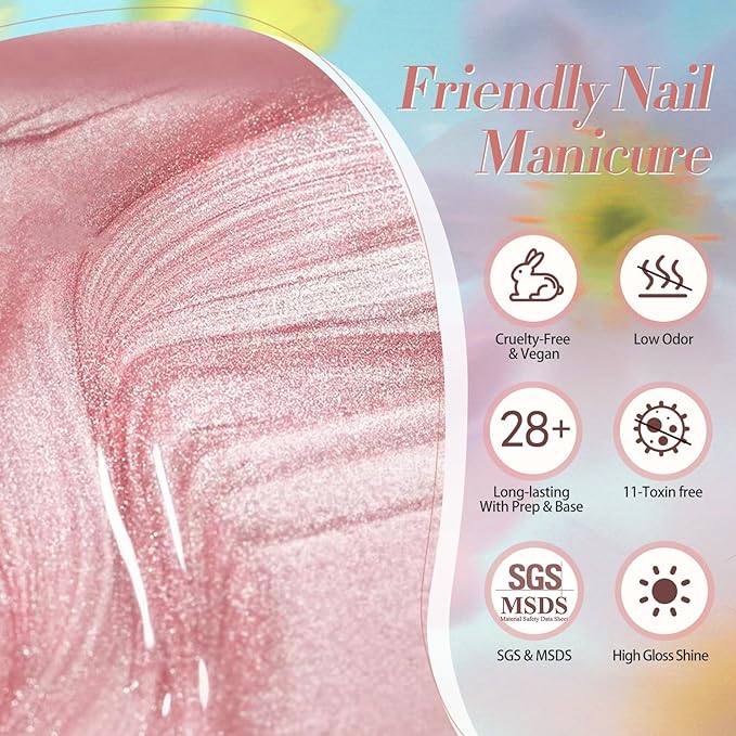 Born Pretty Magnetic Gel Nail Polish Water Light Magnetic Eye Gel Jelly Glass Crystal Glitter Shimmer Auroras Magnetic Gel Nail Art Manicure Kit 6PCS-VivaGrace Women