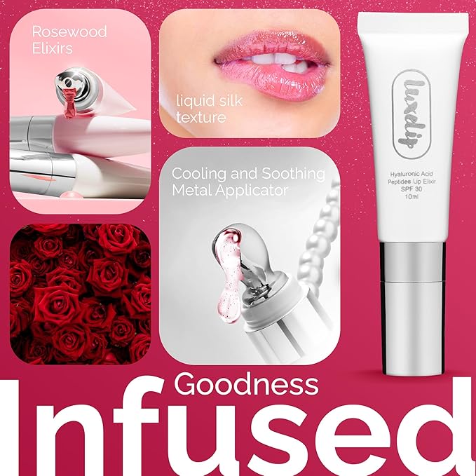 Tinted Lip Balm Elixir for OIder Women, Hydrating Vegan Lip Care with Sheer Color & Moisturizing Glow – Non-Sticky Nourishing, Lip Plumping Treatment for Soft, Smooth Lips (Rosewood 10ml)-VivaGrace Women