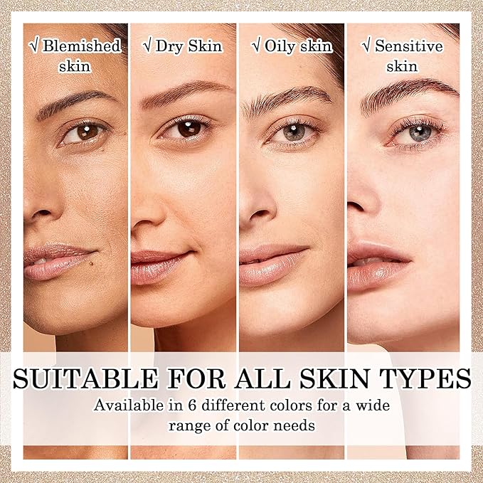 6 Colors Correcting Concealer Cream Contour Palette,Long Lasting Concealer Cream Makeup Palettes with Concealer Brush,Multi-purpose Contouring Liquid Foundation Makeup Kit-VivaGrace Women