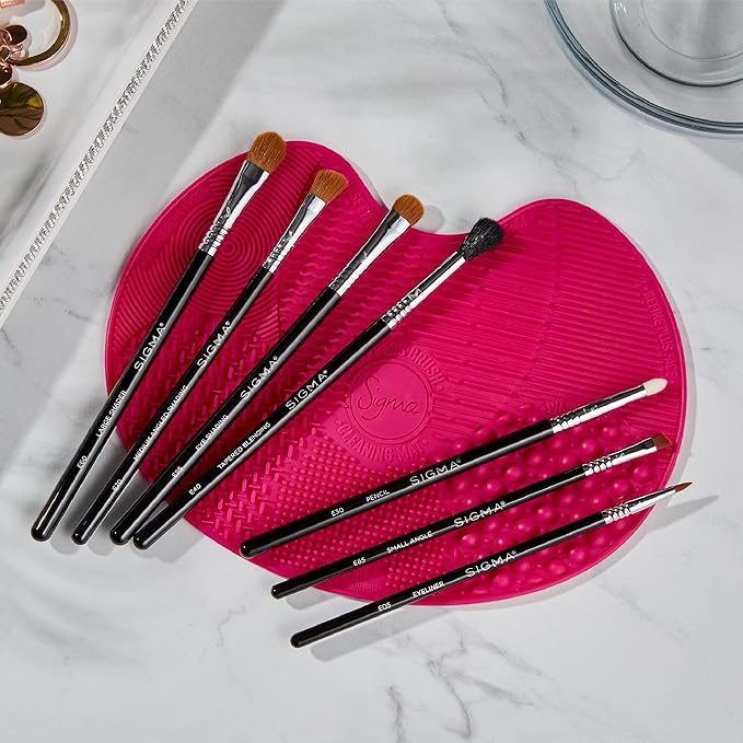 Sigma Beauty Basic Eye Makeup Brush Set – Classic Eye Makeup Brushes with Premium Fibers and Sleek, Durable Handles for Eyeliner, Eyeshadow, & Eyebrows, Includes 7 Black Makeup Brushes-VivaGrace Women