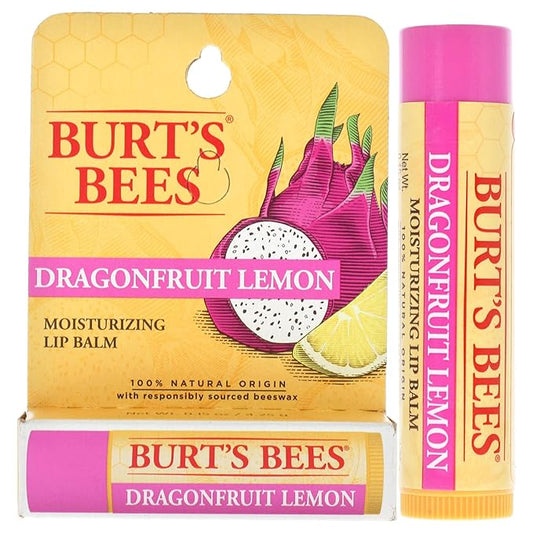 Burts Bees Dragonfruit Lemon Moisturizing Lip Balm Unisex 0.15 oz (I0115832)-VivaGrace Women