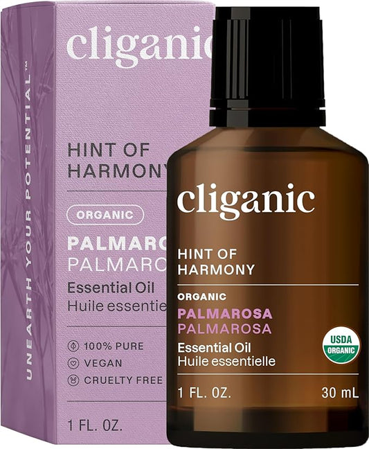 Cliganic USDA Organic Palmarosa Essential Oil, 1oz - 100% Pure Natural Undiluted for Aromatherapy | Non-GMO (Packaging May Vary)-VivaGrace Women
