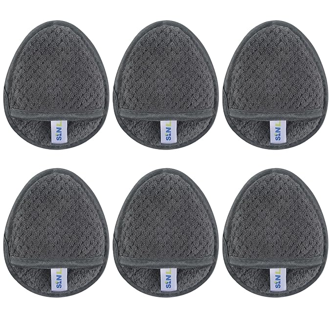 SINLAND Reusable Makeup Remover Pads For Face,Eye,Lips Microfiber Gentle Facial Cleansing Cloths for All Skin Types Friendly for Makeup Remover With Laundry Bag 5.1inchx3.93inch Gray Pack of 6-VivaGrace Women