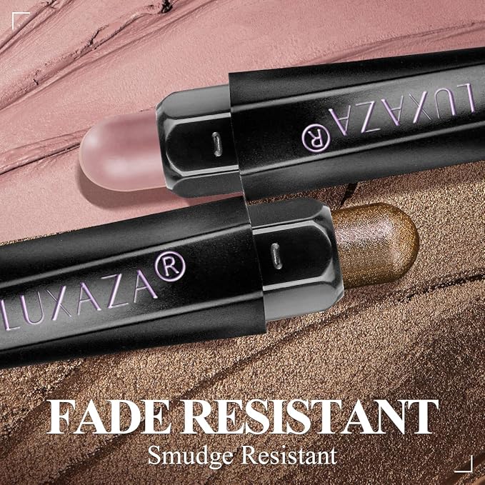 Neutral Eyeshadow Stick Makeup 6PCS Set, Brown Nude Metallic Shimmer Matte Cream Eye Shadow Palette Eyeliner Brightener Pencil Crayon - BROWN CANYON-VivaGrace Women