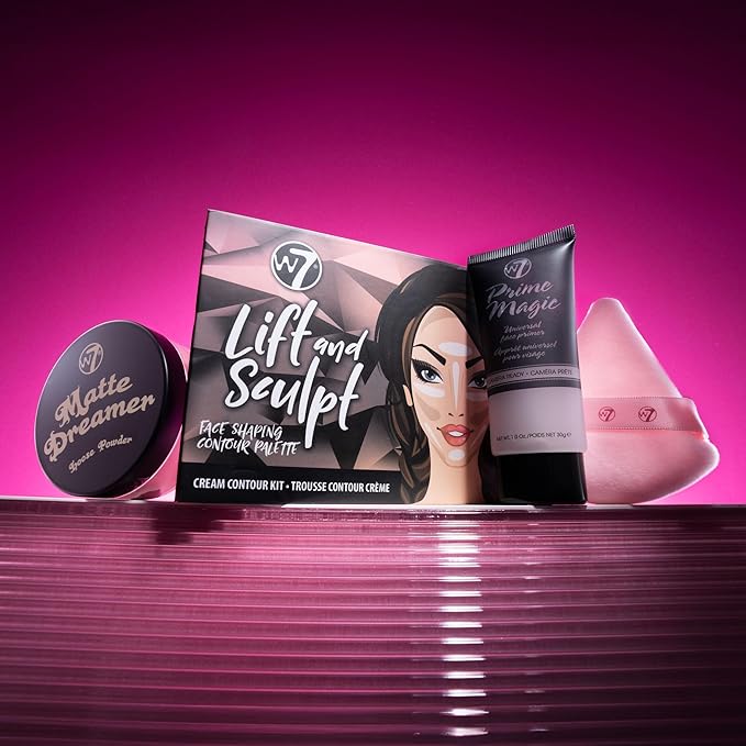 W7 Prime Magic Set - 4 Piece Set - Prime, Contour & Face Powder Makeup Bundle-VivaGrace Women