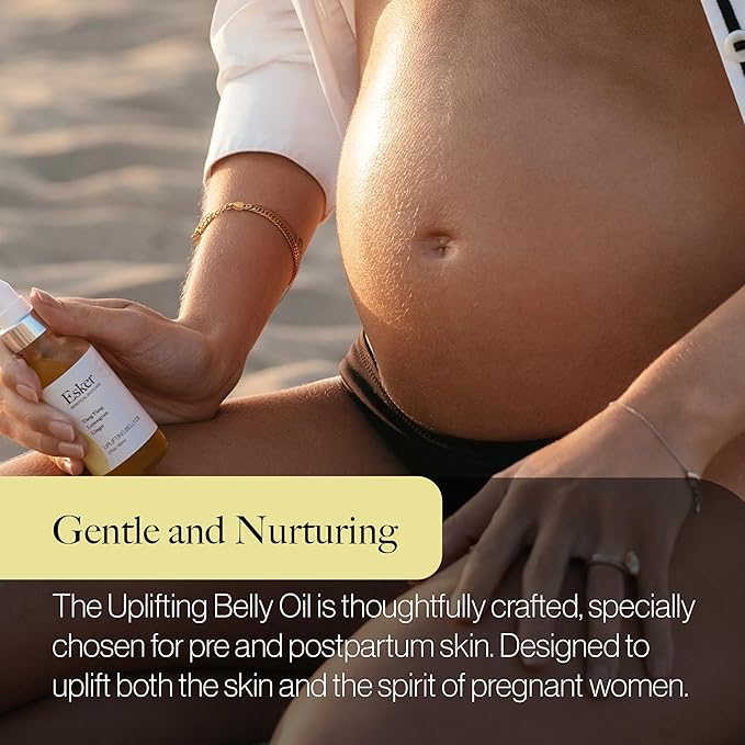 ESKER Natural Uplifting Belly Oil | (4.0oz) | Plant-Based Formulated with Antioxidants Promoting Deep Hydration and Cell Regeneration | Skin Stays Nourished and Resilient During Pregnancy-VivaGrace Women